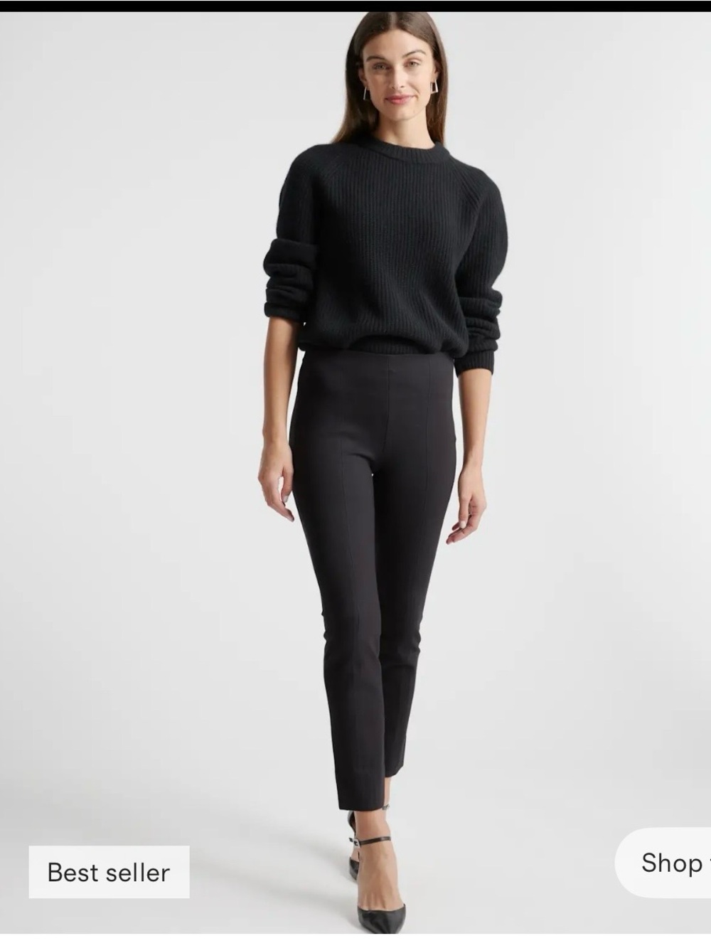 NWT Quince Ultra-Stretch Ponte Pintuck Ankle Pants Size M
